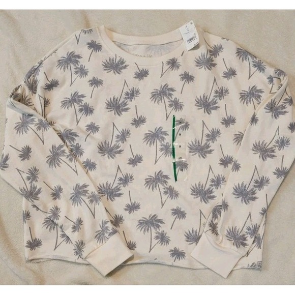 Zoe + Liv Tops - ZOE + LIV NWT PALM TREE LONG SLEEVE CROP TOP WOMENS SIZE MEDIUM